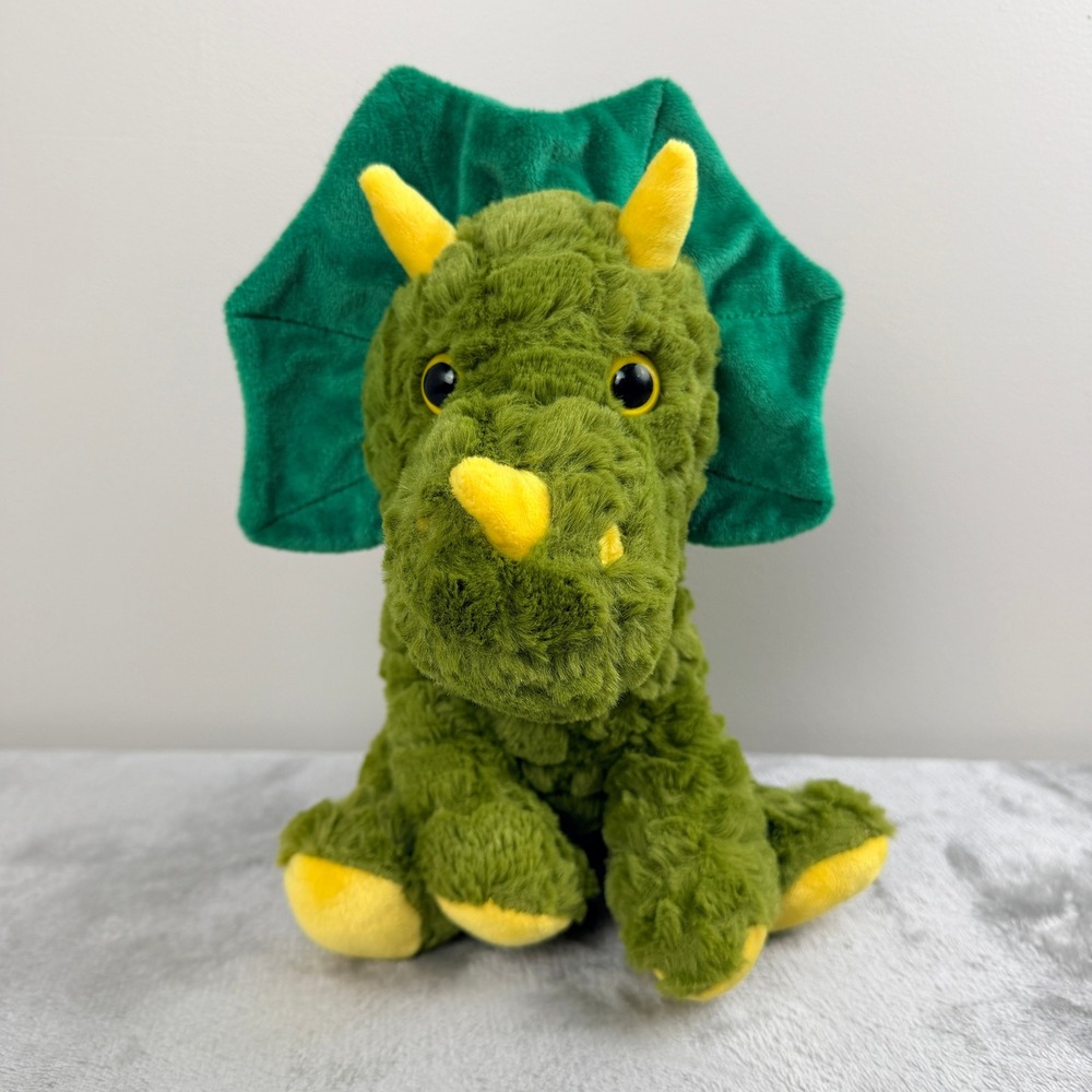 Goffa Green Triceratops Dinosaur Plush Stuffed Animal Toy Kids Green Yellow
